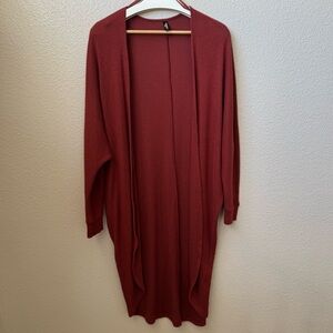 Torrid Sleep Burgundy Ribbed Knit Lounge Robe | Plus Size 00 (Large)